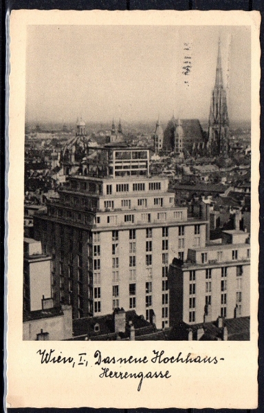 Propagandakarte, "Das neue Hochhaus in Wien".